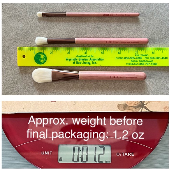 NEW LUXIE 3 MAKEUP BRUSHES GAEA set BOXYCHARM vegan; foundation; shading; crease - Picture 12 of 13